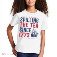 Spilling The Tea Since 1773 History Teacher Gift Funny History Teacher Kids T-Shirt thumb 2