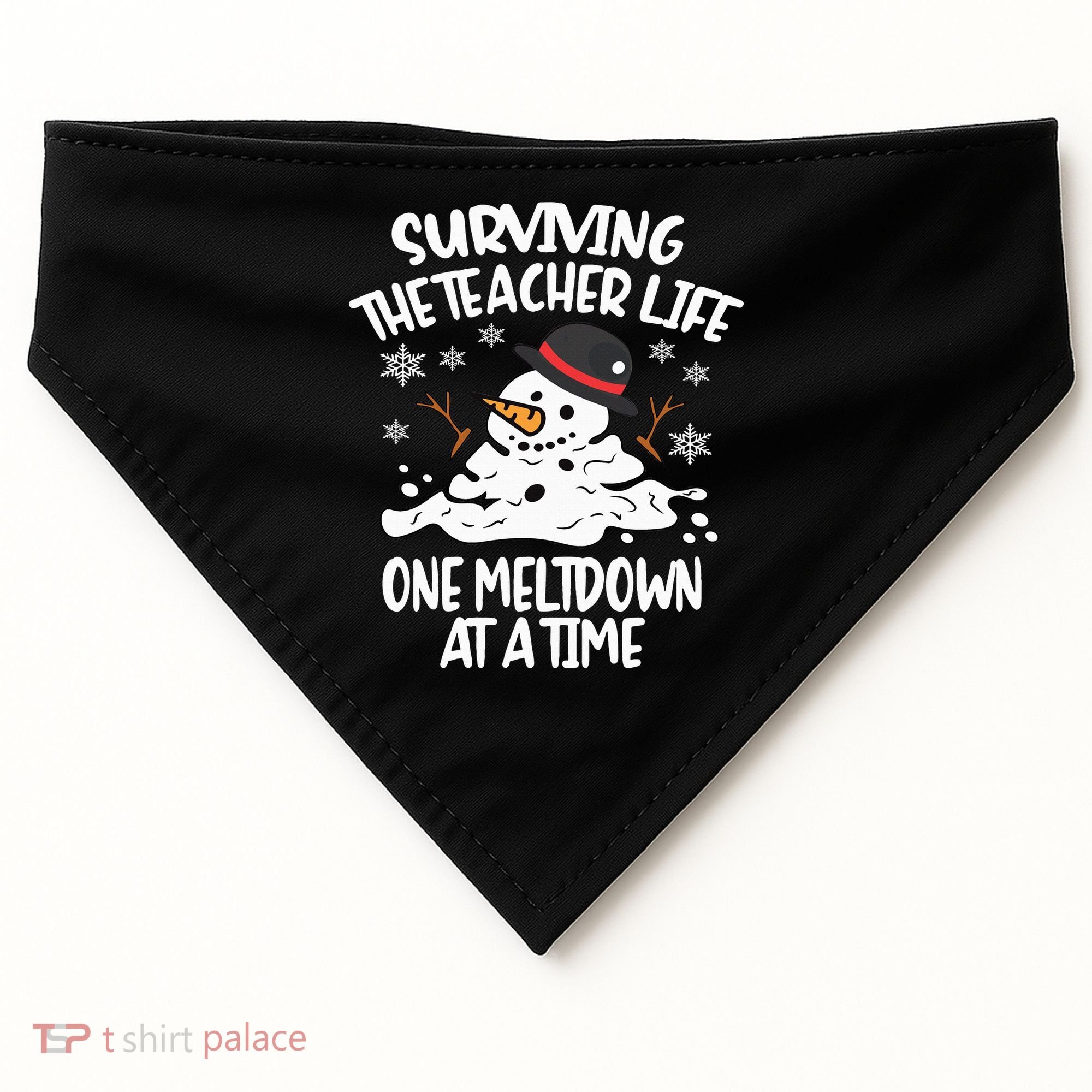 Surviving The Teacher Life One Meltdown At A Time Christmas USA-Made Doggie Bandana