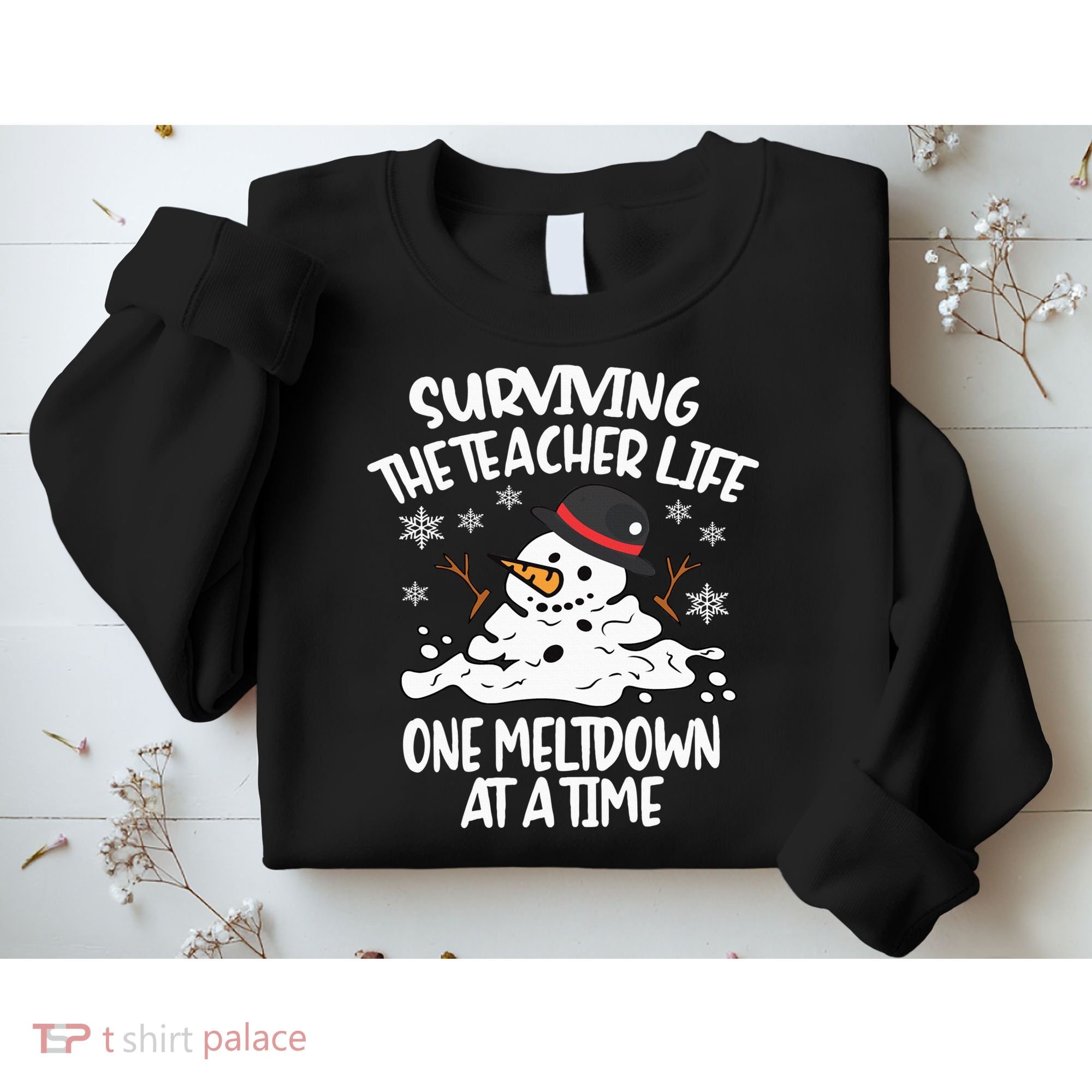 Surviving The Teacher Life One Meltdown At A Time Christmas Sweatshirt