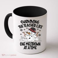 Surviving The Teacher Life One Meltdown At A Time Christmas Coffee Mug thumb 0