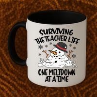 Surviving The Teacher Life One Meltdown At A Time Christmas Coffee Mug thumb 2