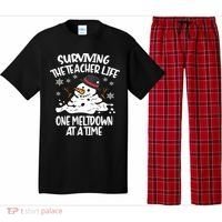 Surviving The Teacher Life One Meltdown At A Time Christmas Pajama Set thumb 0