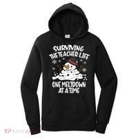 Surviving The Teacher Life One Meltdown At A Time Christmas Women's Hoodie thumb 0