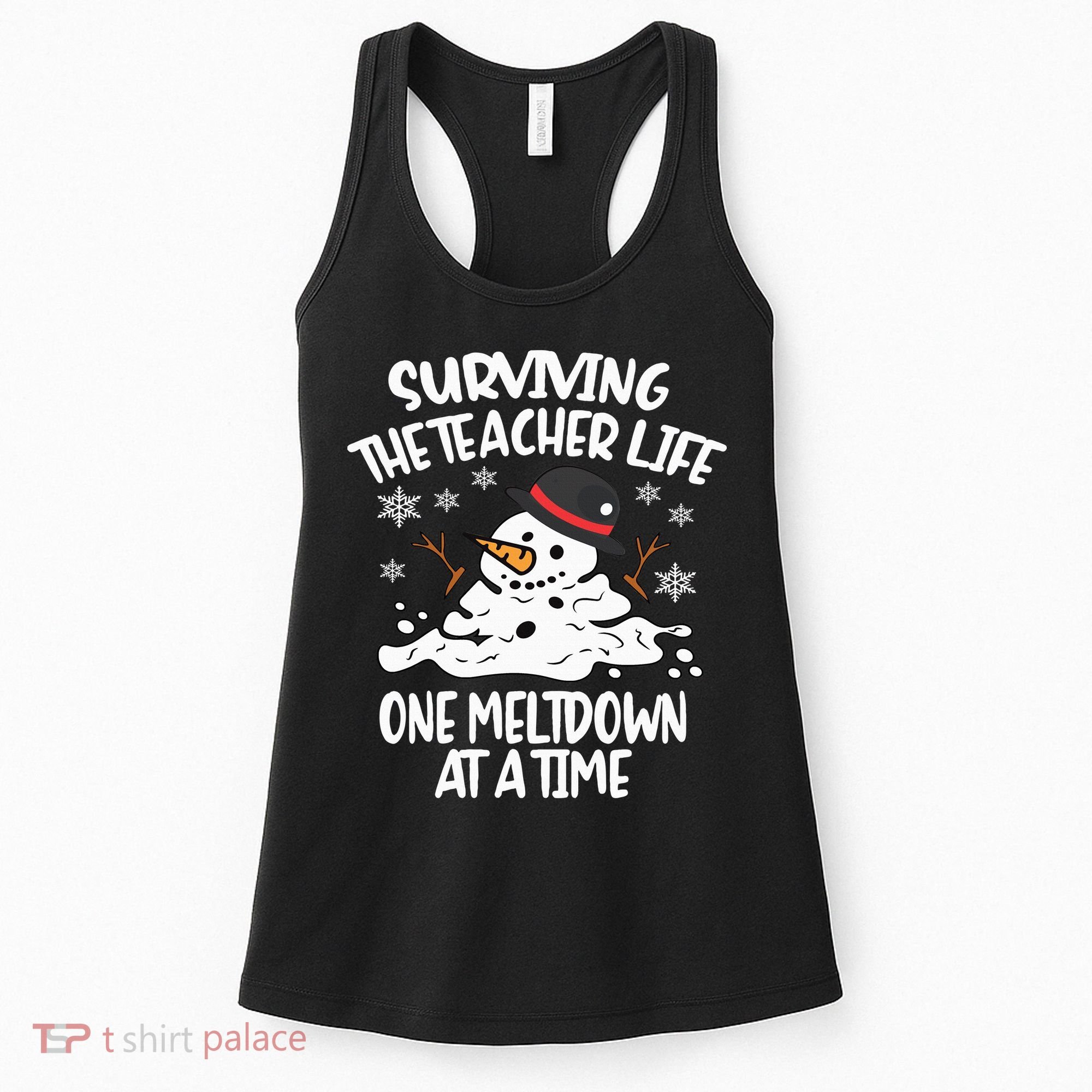 Surviving The Teacher Life One Meltdown At A Time Christmas Women's Tank Top