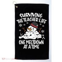 Surviving The Teacher Life One Meltdown At A Time Christmas Golf Towel thumb 0