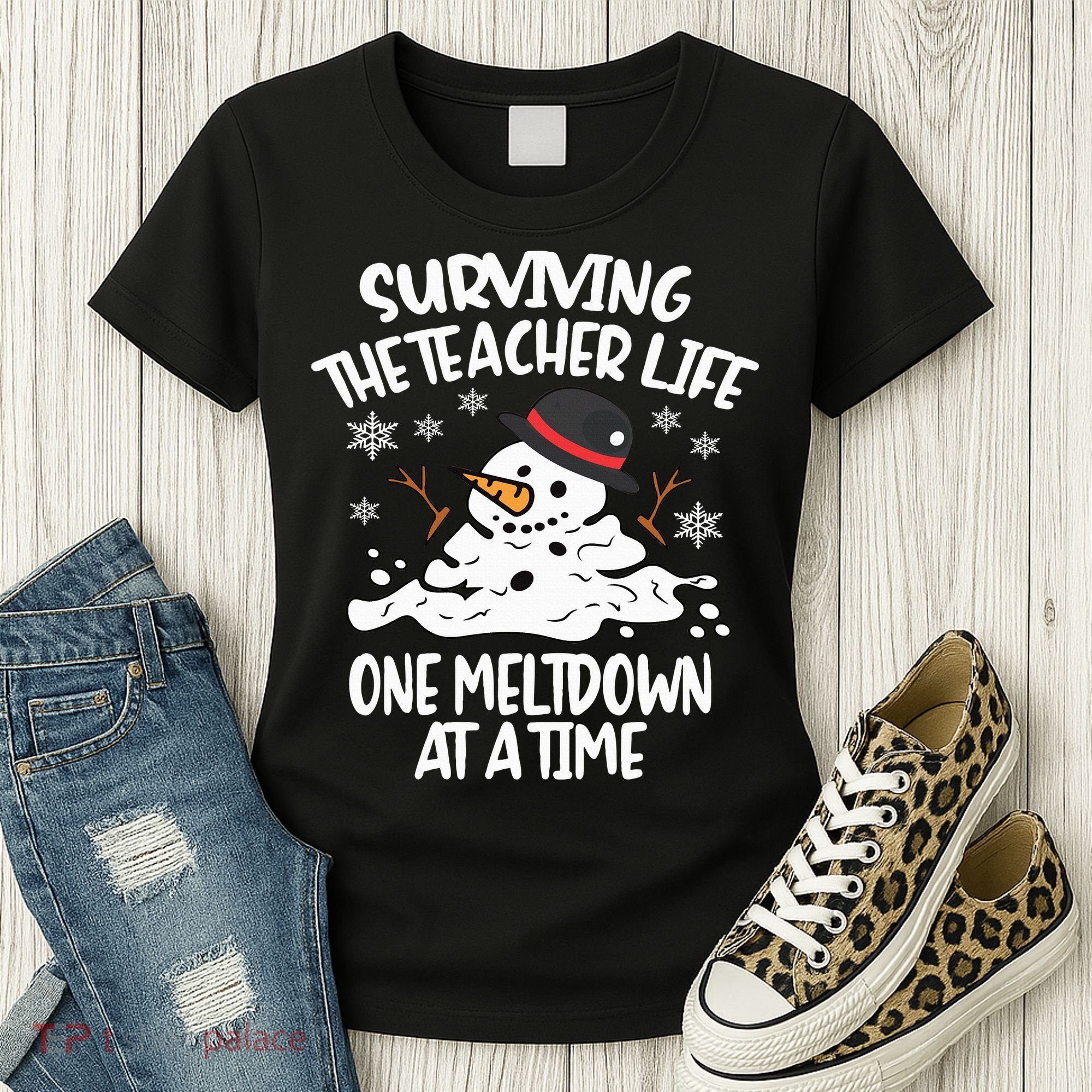 Surviving The Teacher Life One Meltdown At A Time Christmas Women's T-Shirt