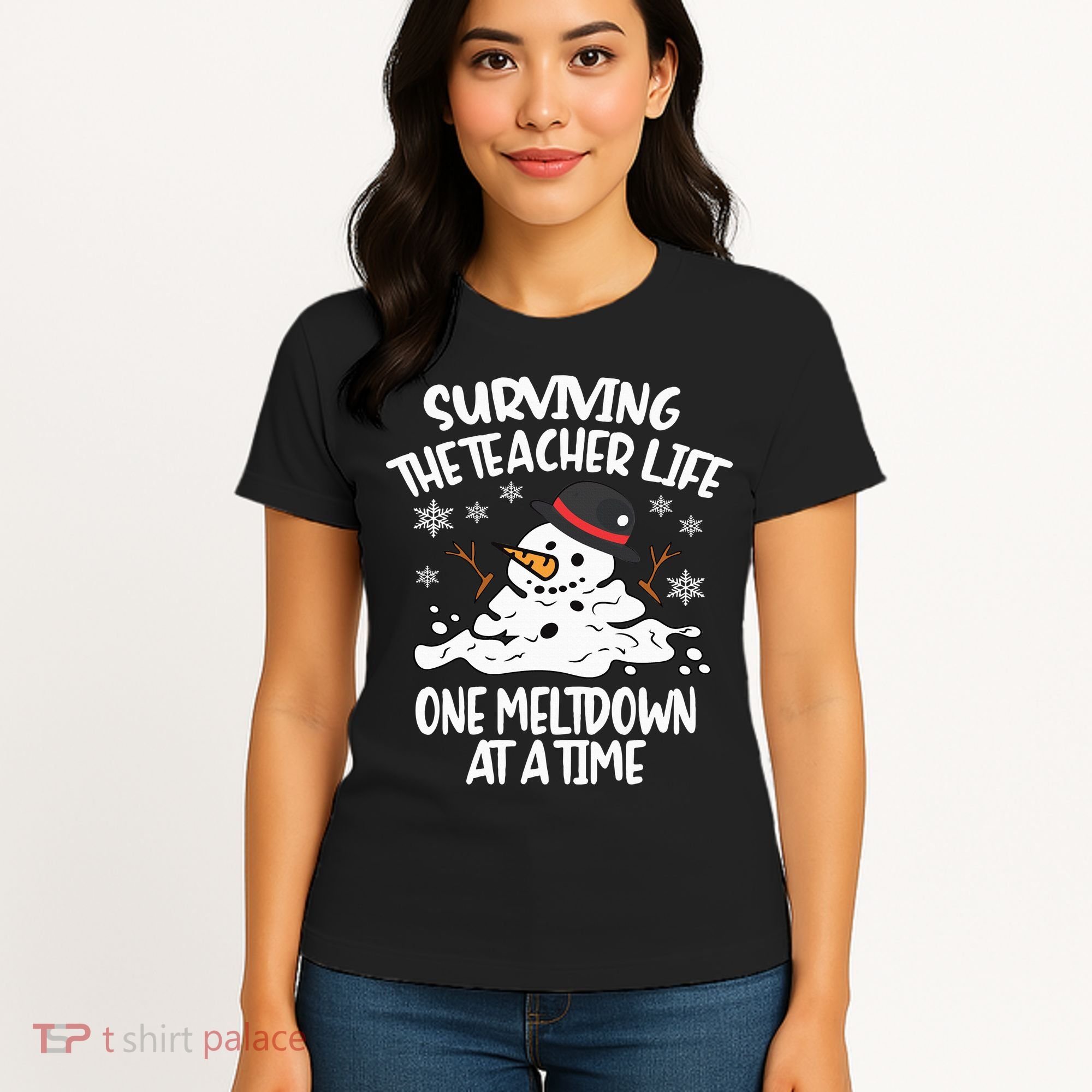 Surviving The Teacher Life One Meltdown At A Time Christmas Women's T-Shirt