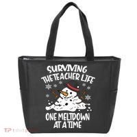 Surviving The Teacher Life One Meltdown At A Time Christmas Tote Bag thumb 0