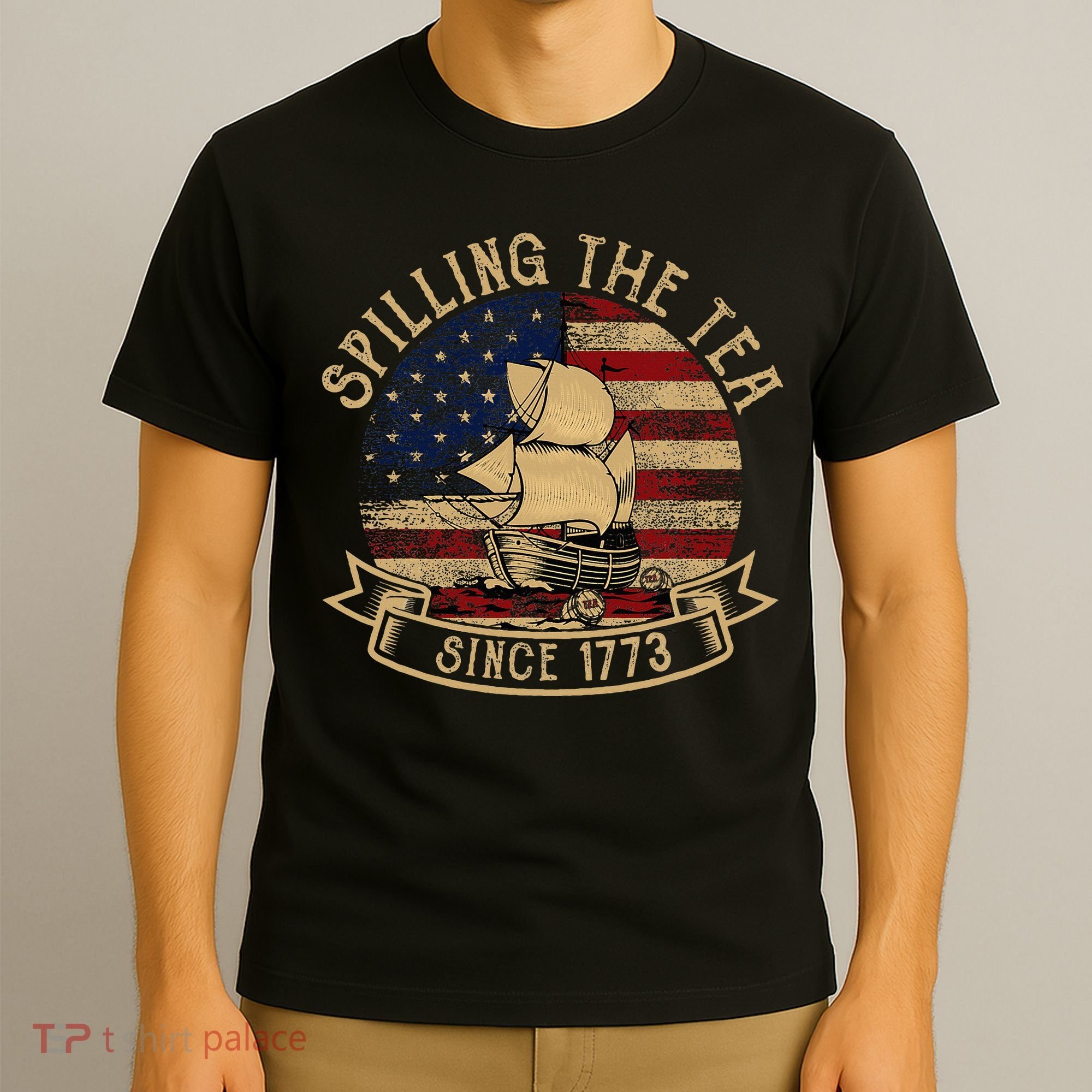Spilling The Tea Since 1773 American History Teacher Vintage T-Shirt