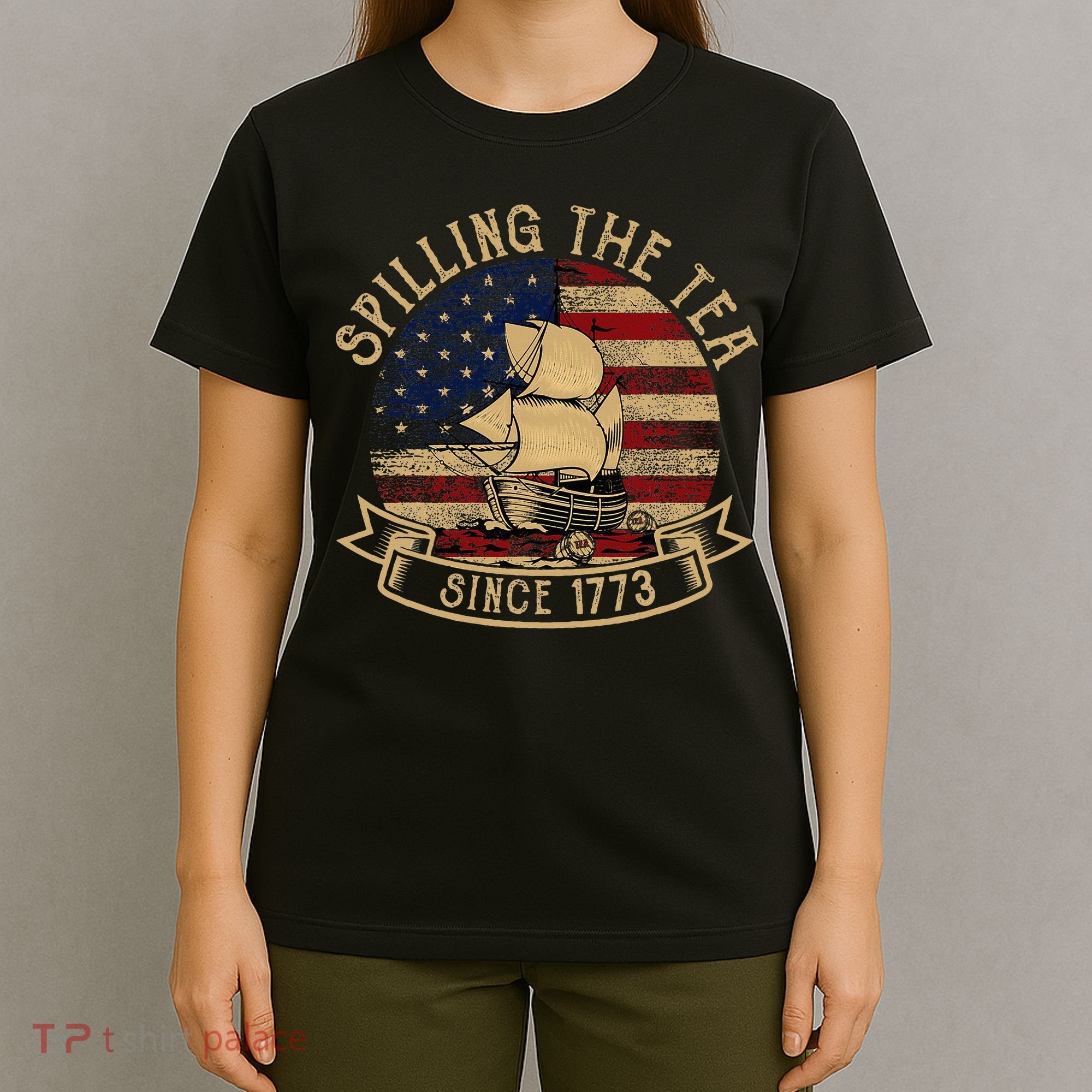 Spilling The Tea Since 1773 American History Teacher Vintage T-Shirt
