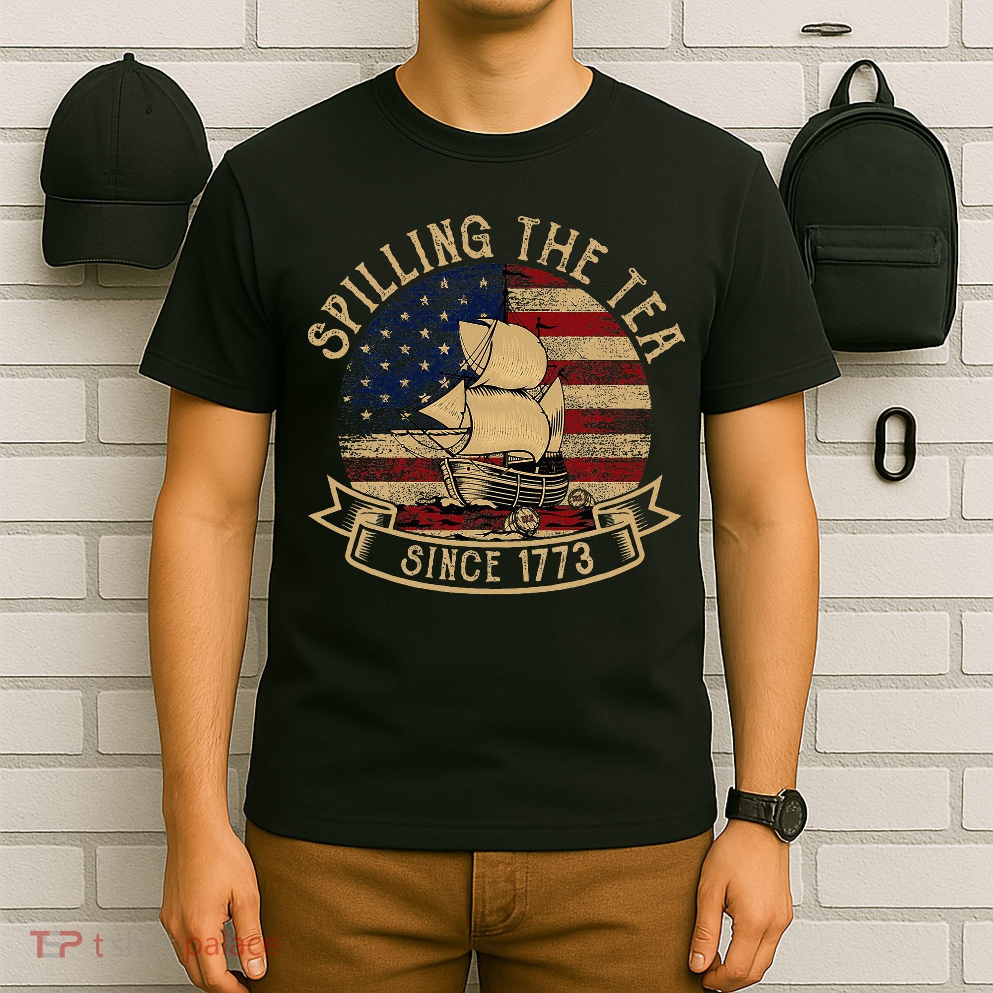 Spilling The Tea Since 1773 American History Teacher Vintage T-Shirt
