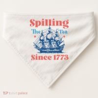 Spilling The Tea Since 1773 USA-Made Doggie Bandana thumb 0