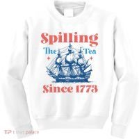 Spilling The Tea Since 1773 Kids Sweatshirt thumb 0