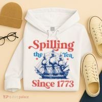 Spilling The Tea Since 1773 4th Of July Hoodie thumb 4