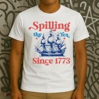 Spilling The Tea Since 1773 4th Of July T-Shirt thumb 3