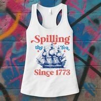Spilling The Tea Since 1773 4th Of July Women's Tank Top thumb 3