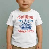 Spilling The Tea Since 1773 4th Of July Toddler T-Shirt thumb 2