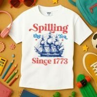 Spilling The Tea Since 1773 4th Of July Kids T-Shirt thumb 3
