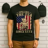 Spilling The Tea Since 1773 Vintage Us History Teacher T-Shirt thumb 6