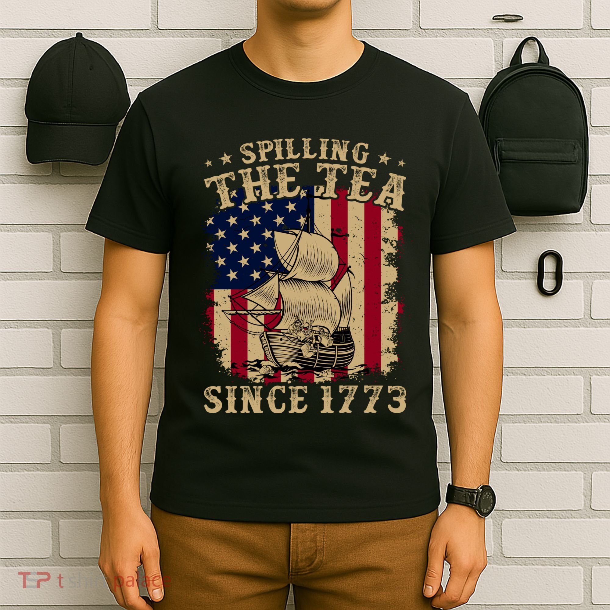 Spilling The Tea Since 1773 Vintage Us History Teacher T-Shirt