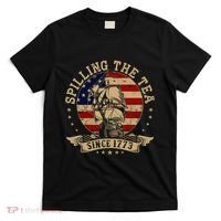 Spilling The Tea Since 1773 Vintage Us History Teacher T-Shirt thumb 0