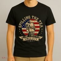Spilling The Tea Since 1773 Vintage Us History Teacher T-Shirt thumb 3