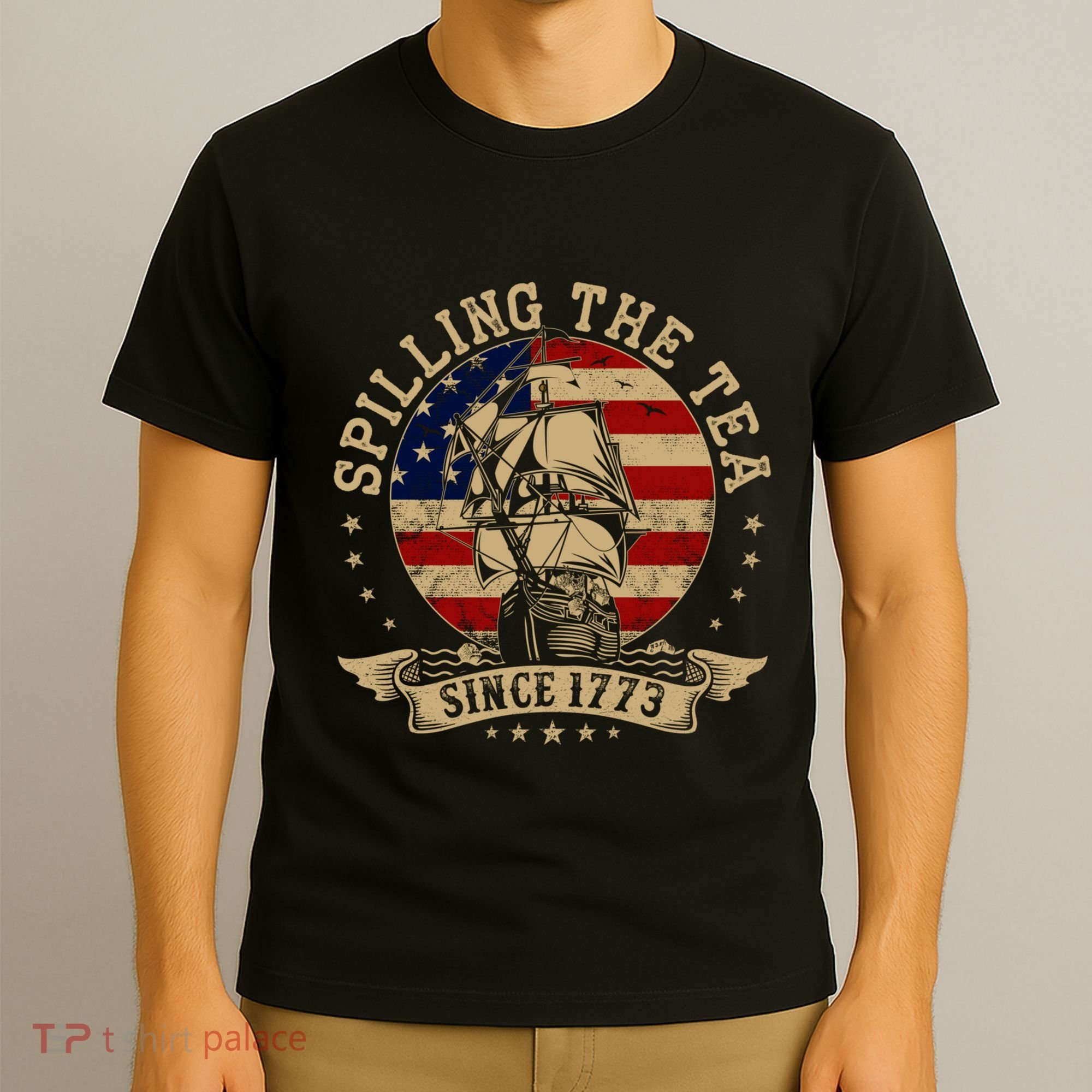 Spilling The Tea Since 1773 Vintage Us History Teacher T-Shirt