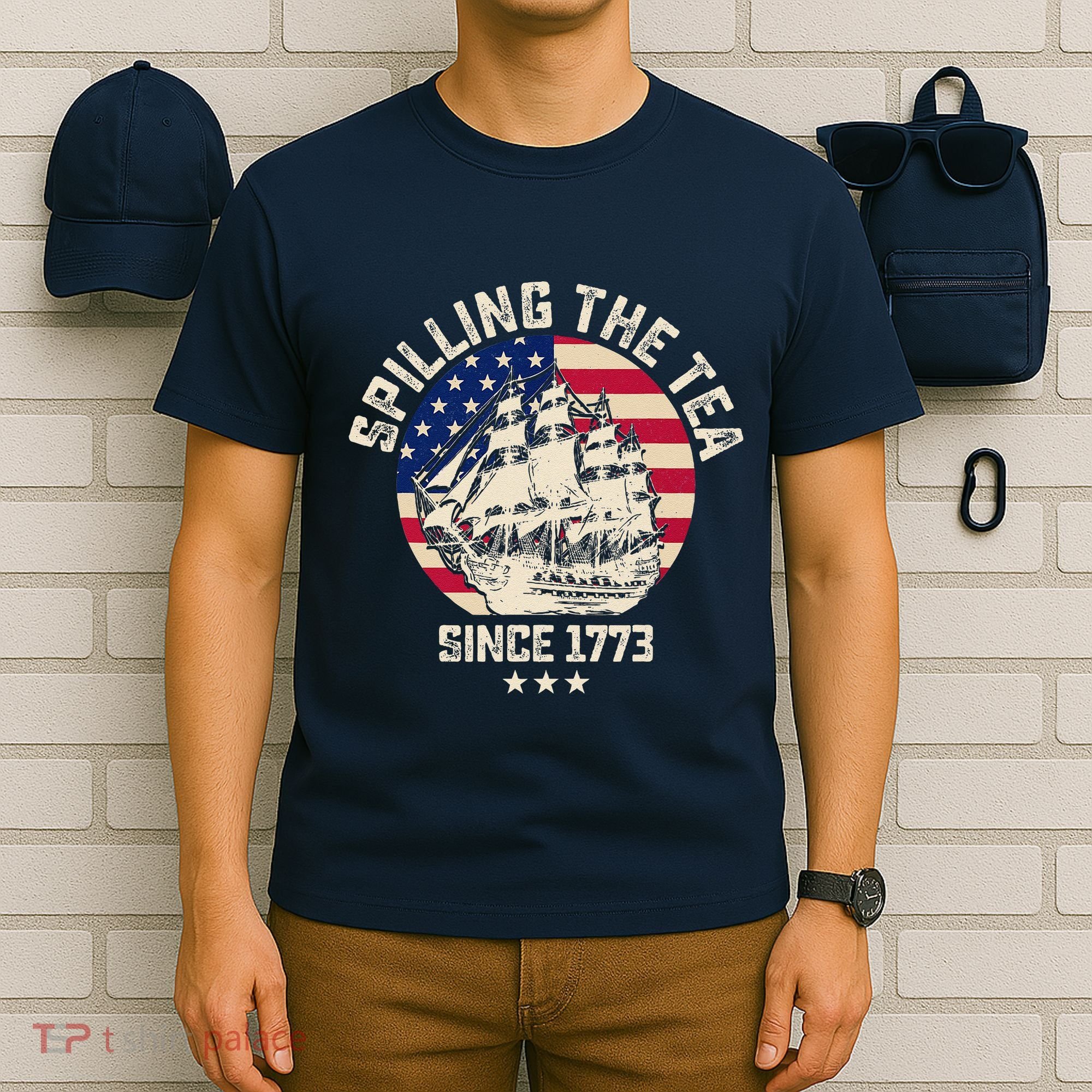 Spilling The Tea Since 1773 Vintage 4th Of July Usa History T-Shirt
