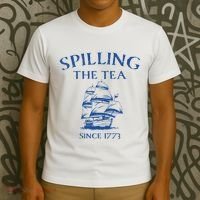 Spilling The Tea Since 1773 4th Of July T-Shirt thumb 3