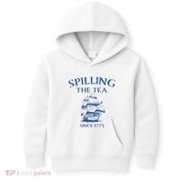 Spilling The Tea Since 1773 4th Of July Kids Hoodie thumb 0