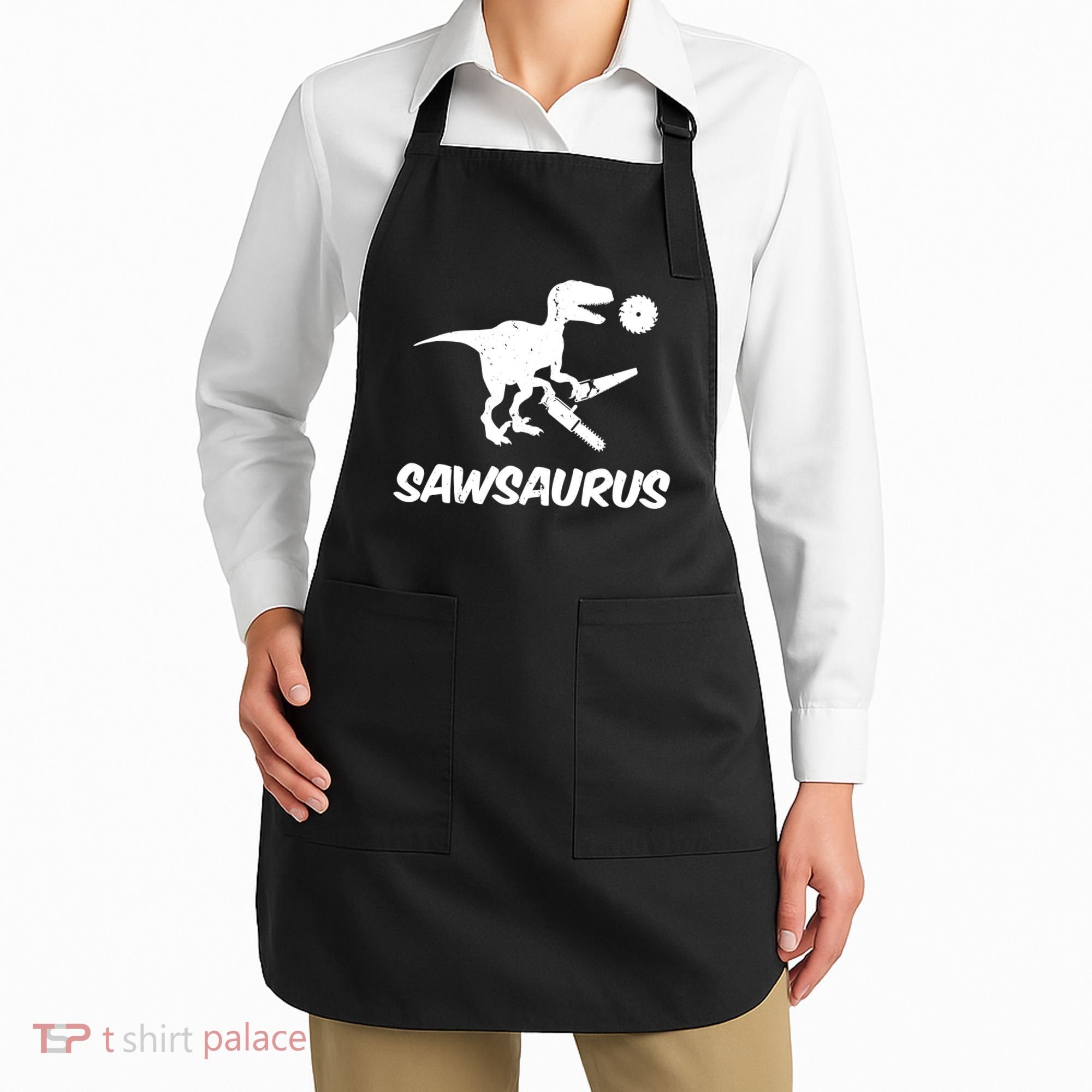 Sawsaurus TRex Tyrannosaurus Rex Funny Apron