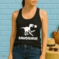 Sawsaurus TRex Tyrannosaurus Rex Funny Women's Tank Top thumb 2