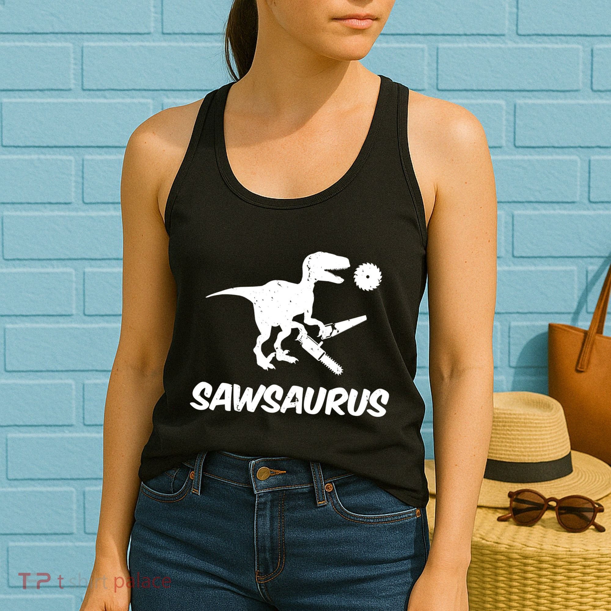 Sawsaurus TRex Tyrannosaurus Rex Funny Women's Tank Top