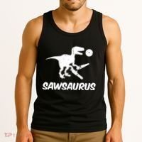 Sawsaurus TRex Tyrannosaurus Rex Funny Tank Top thumb 3