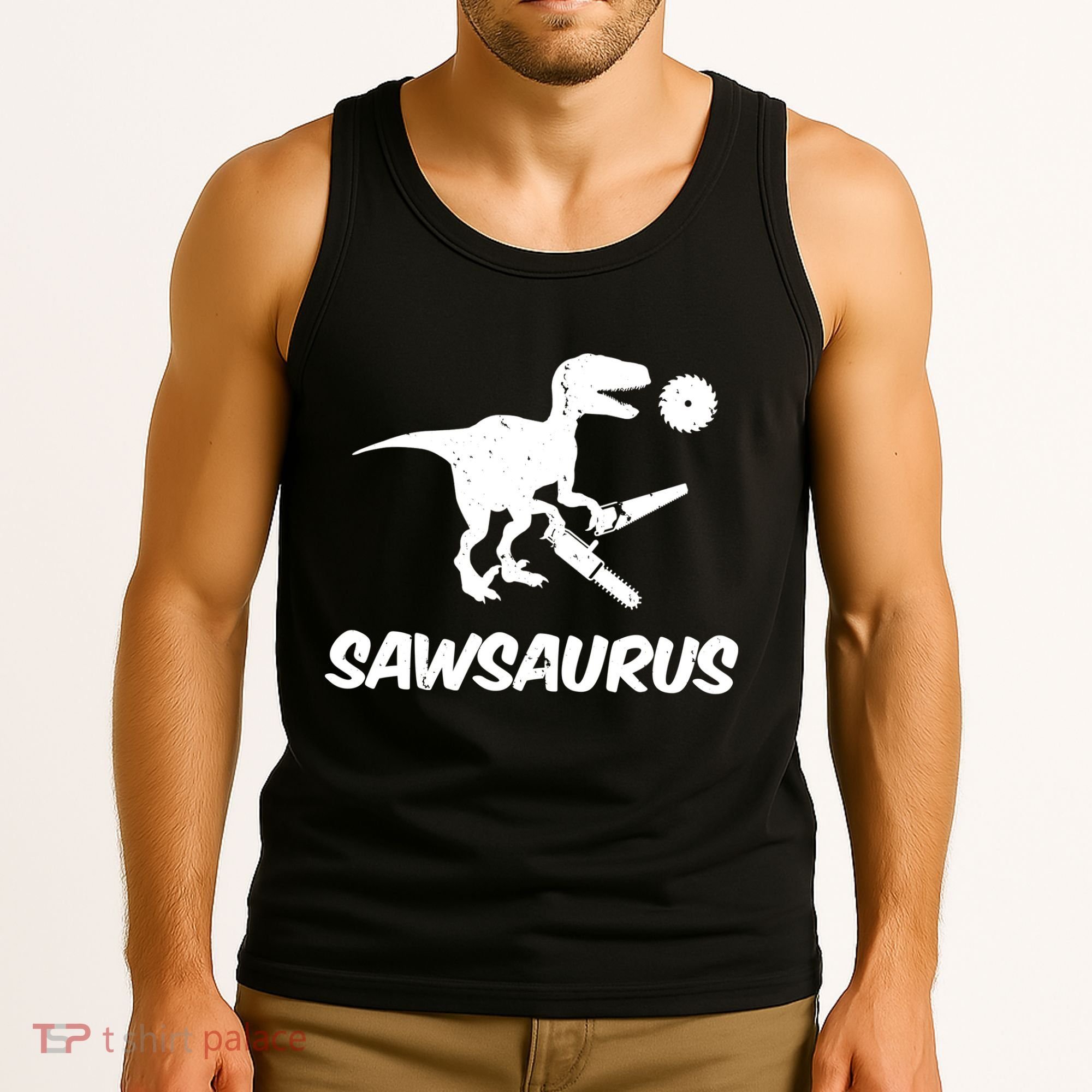 Sawsaurus TRex Tyrannosaurus Rex Funny Tank Top