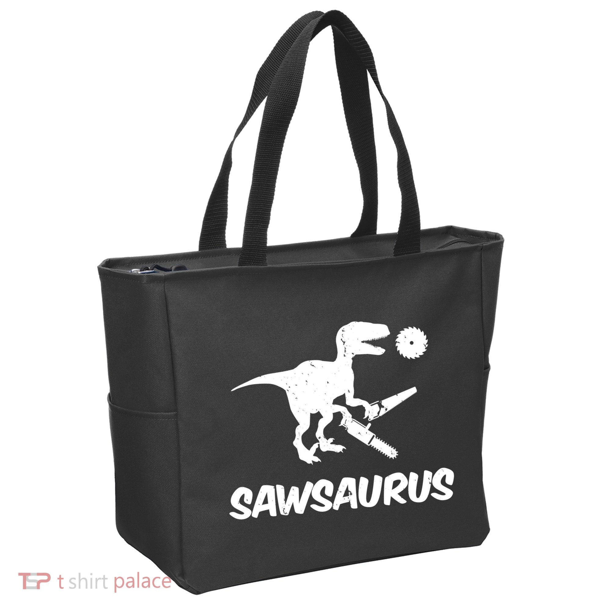 Sawsaurus TRex Tyrannosaurus Rex Funny Tote Bag