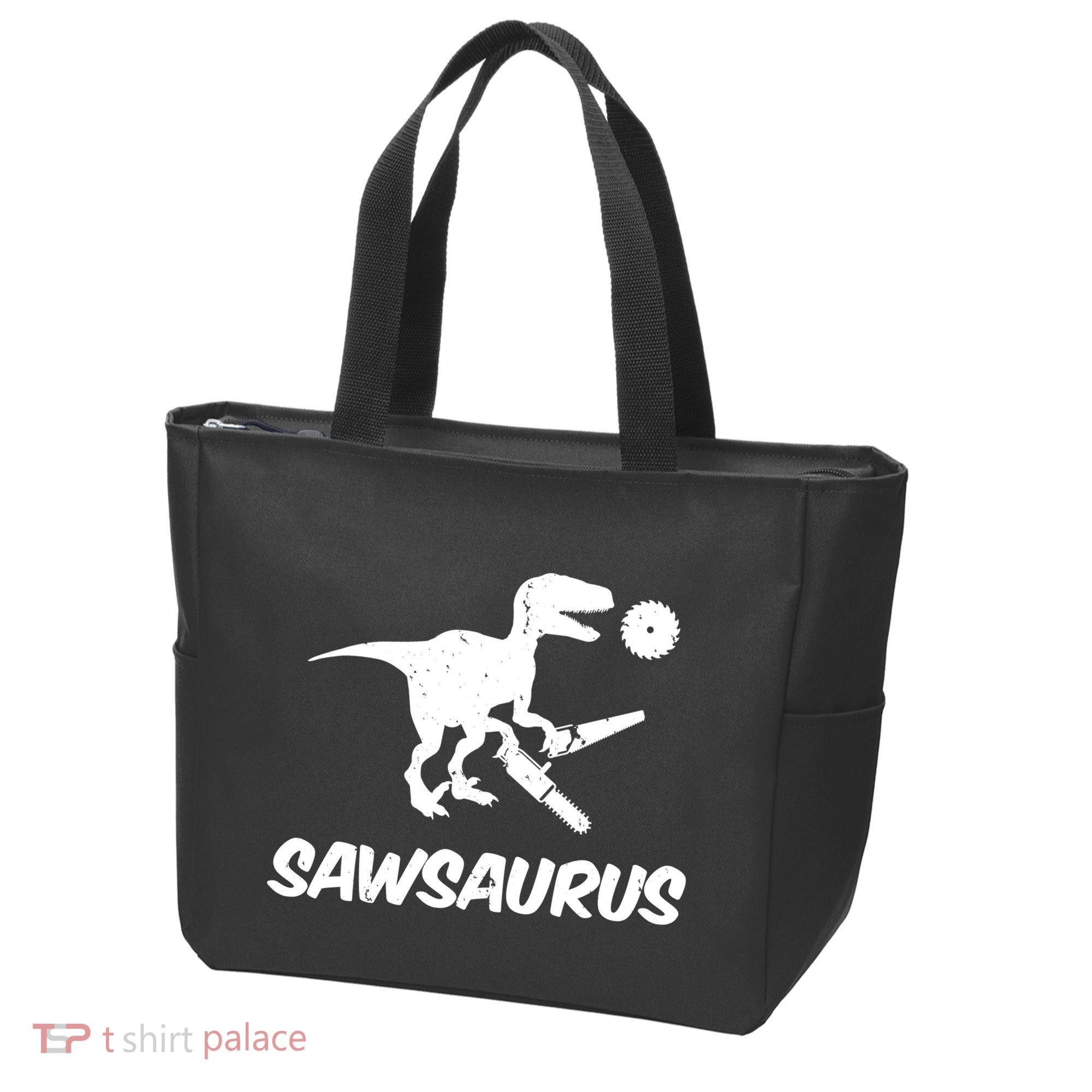 Sawsaurus TRex Tyrannosaurus Rex Funny Tote Bag