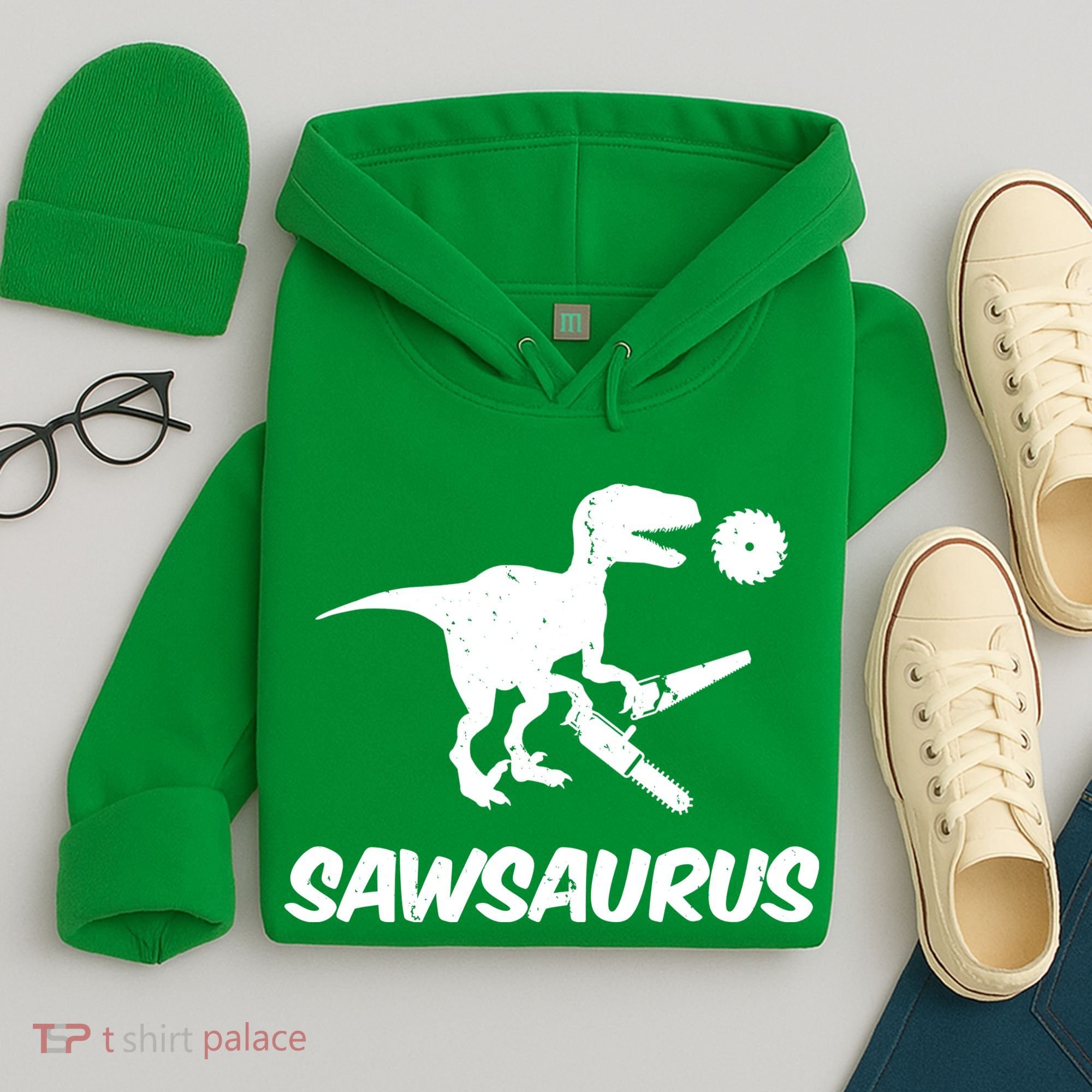 Sawsaurus TRex Tyrannosaurus Rex Funny Hoodie