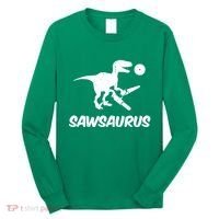 Sawsaurus TRex Tyrannosaurus Rex Funny Long Sleeve Shirt thumb 0