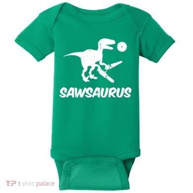 Sawsaurus TRex Tyrannosaurus Rex Funny Baby Bodysuit