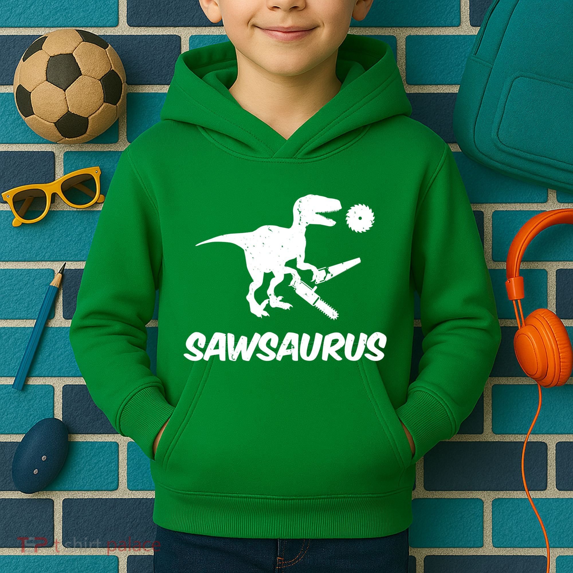 Sawsaurus TRex Tyrannosaurus Rex Funny Kids Hoodie