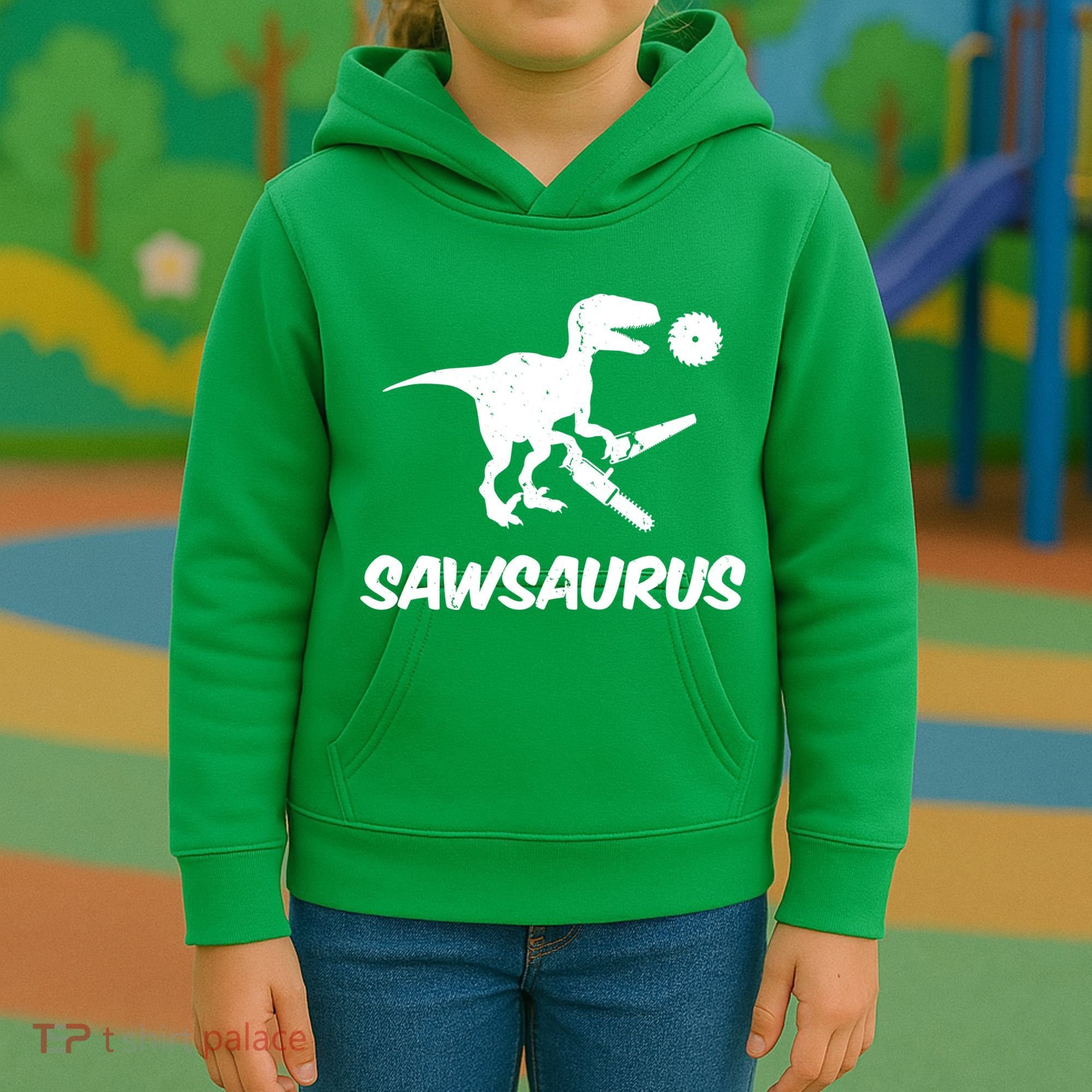 Sawsaurus TRex Tyrannosaurus Rex Funny Kids Hoodie