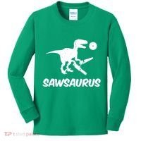 Sawsaurus TRex Tyrannosaurus Rex Funny Kids Long Sleeve Shirt thumb 0