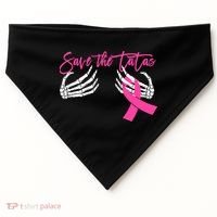 Save The Tatas Breast Cancer Awareness Gift USA-Made Doggie Bandana thumb 0