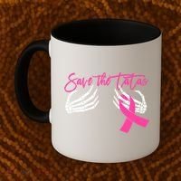Save The Tatas Breast Cancer Awareness Gift Coffee Mug thumb 2