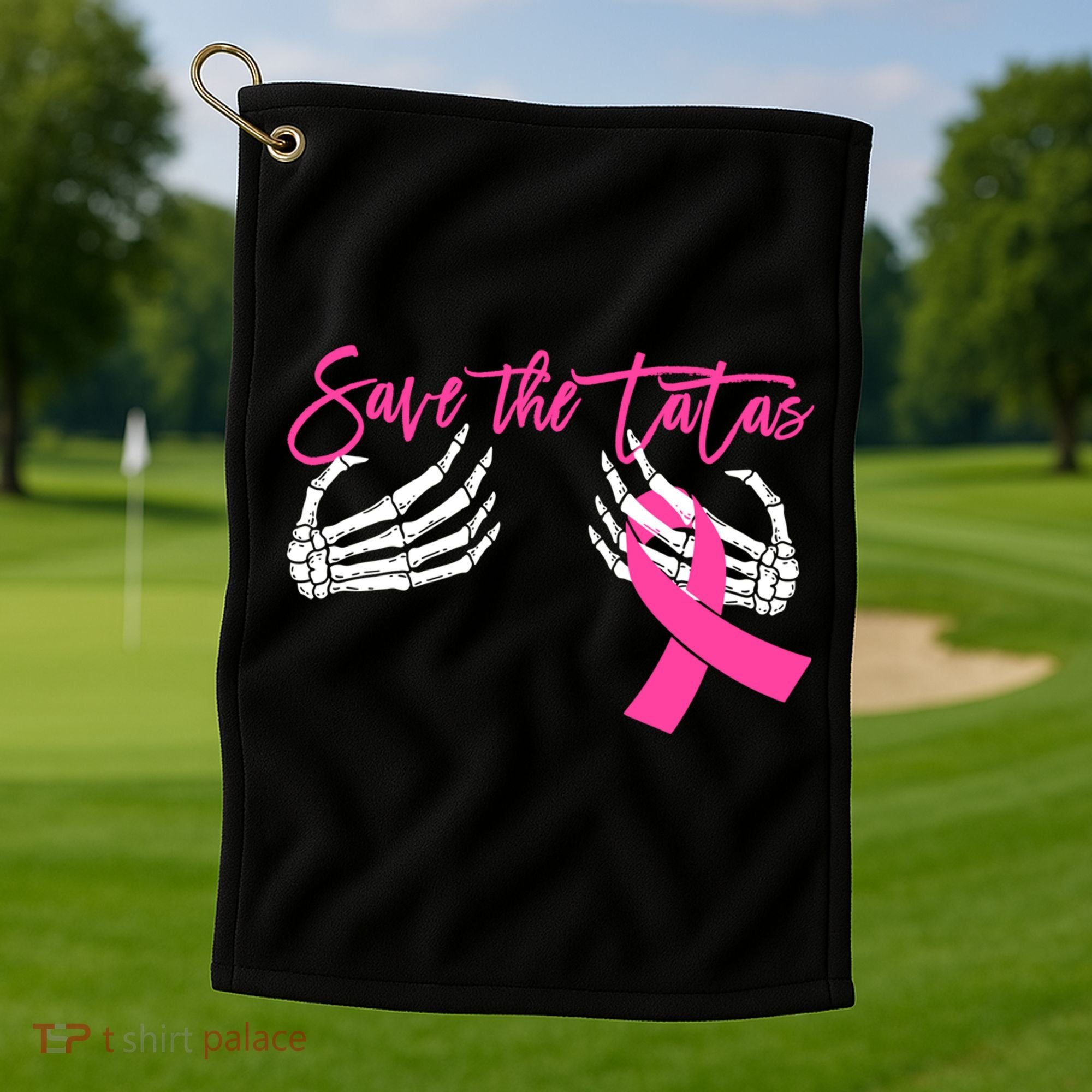 Save The Tatas Breast Cancer Awareness Gift Golf Towel