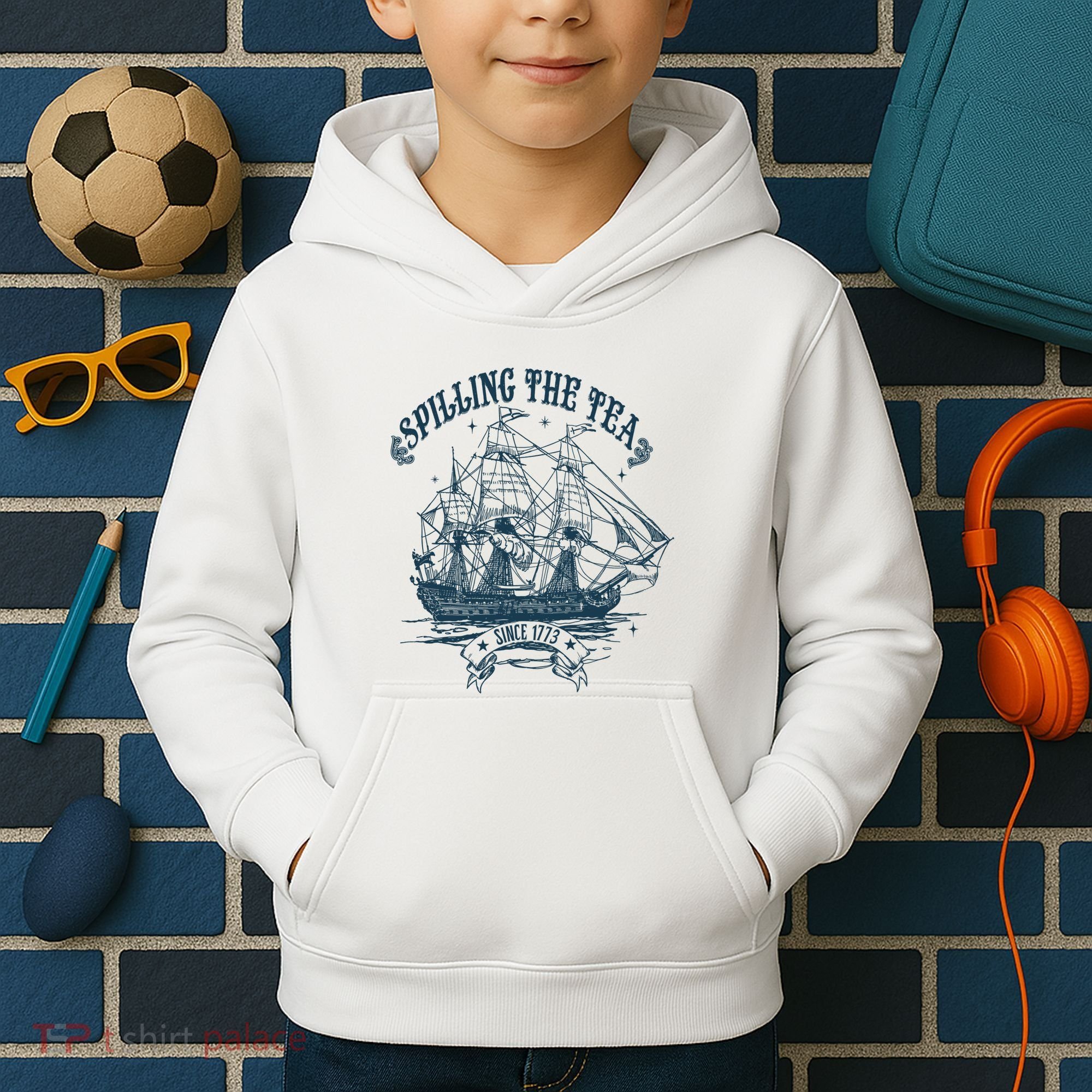 Spilling The Tea Since 1773 America Freedom Kids Hoodie