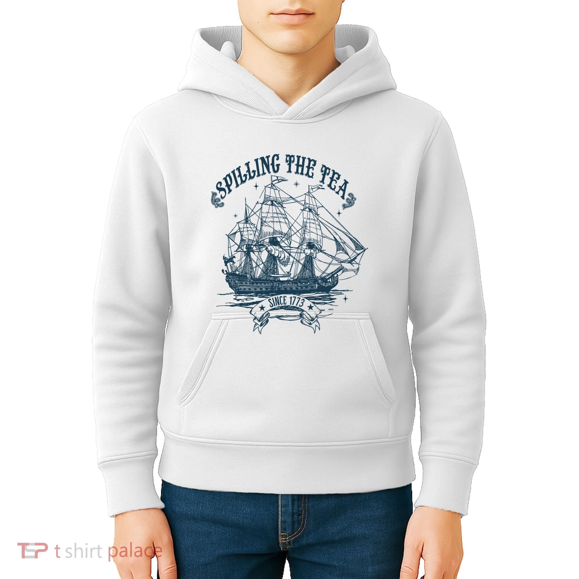 Spilling The Tea Since 1773 America Freedom Kids Hoodie