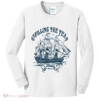 Spilling The Tea Since 1773 America Freedom Kids Long Sleeve Shirt thumb 0