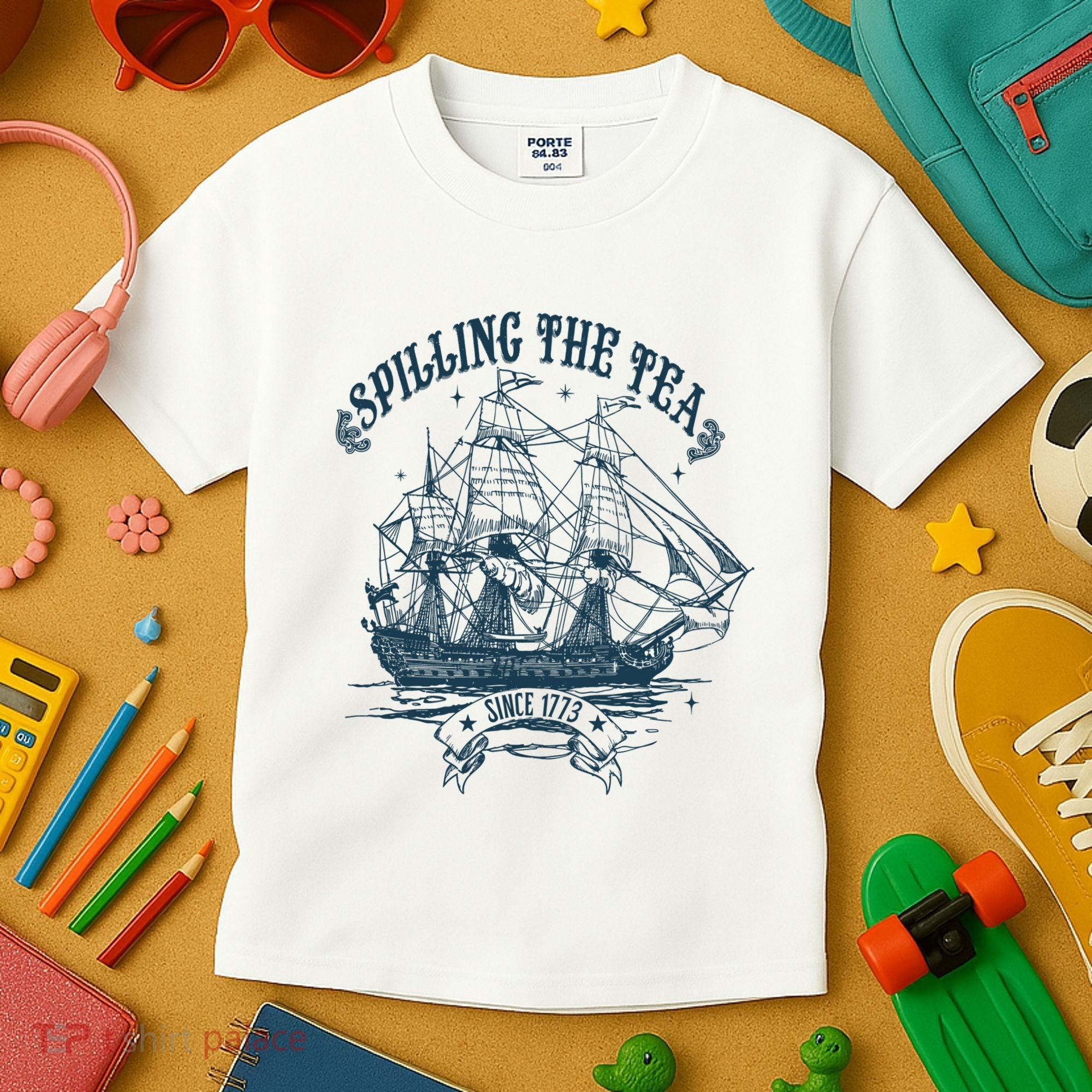 Spilling The Tea Since 1773 America Freedom Kids T-Shirt